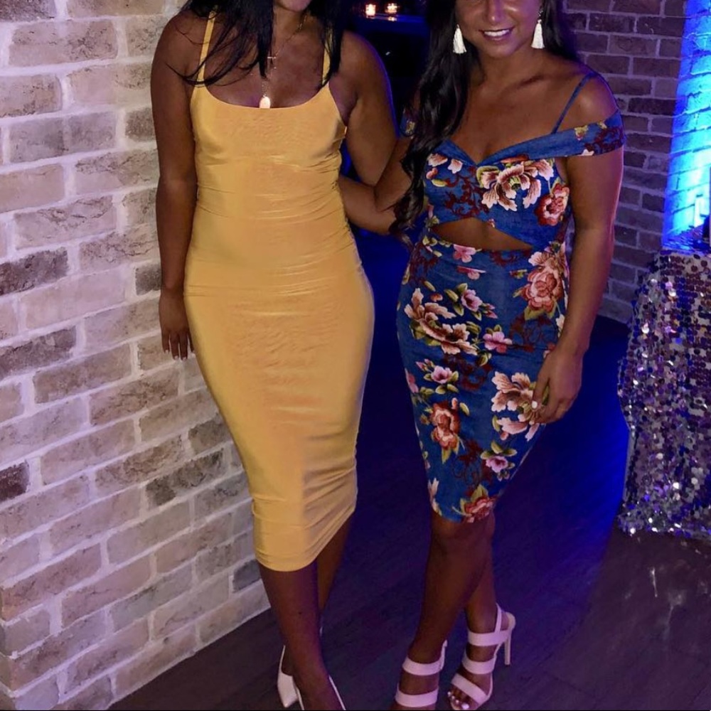 Mustard Yellow Spandex Dress